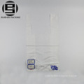 Cor branca reciclável hdpe t-shirt saco de embalagem